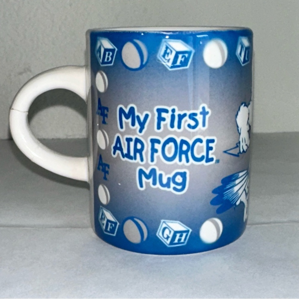 Blue and White Air Force Mug small 2.5” tall